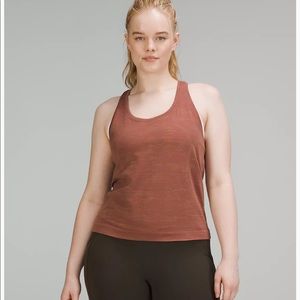 Lululemon swiftly tech racerback tank size 6, chroma check ancient copper, race